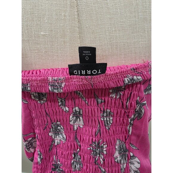 Torrid floral Corset Style Top With Smocked Back & Adjustable Straps -Size L - Picture 5 of 5